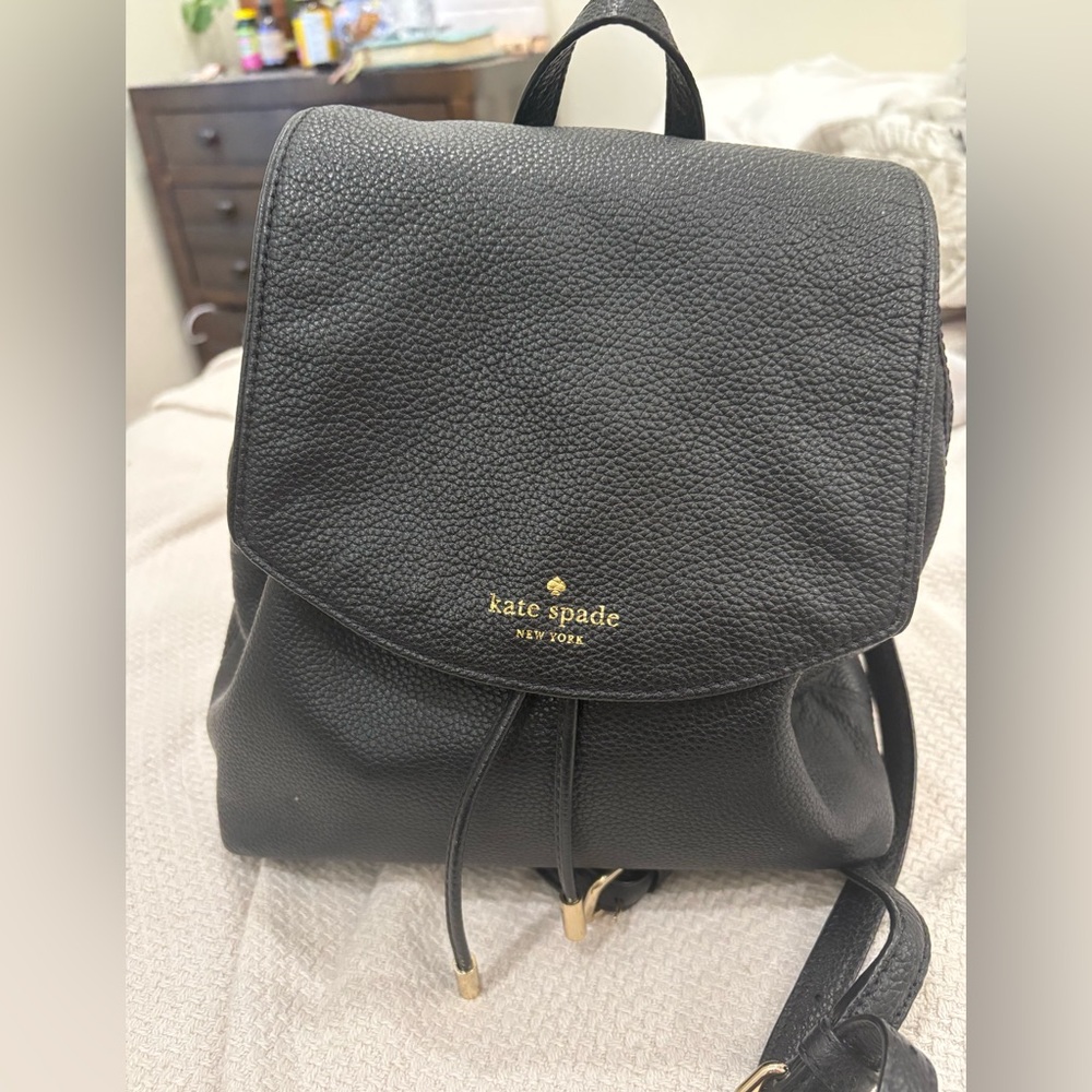 Kate Spade Pebbled Black Backpack